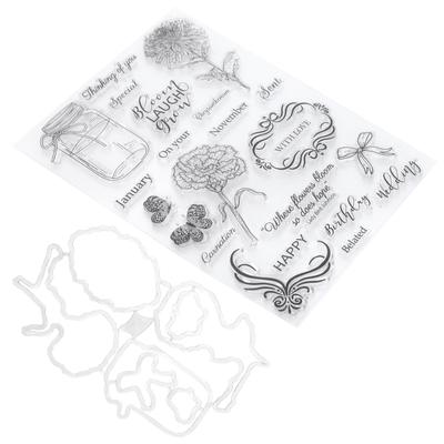 Clear Stamp Transparent Wishing Bottle Flower Pattern  HandMade Decoration