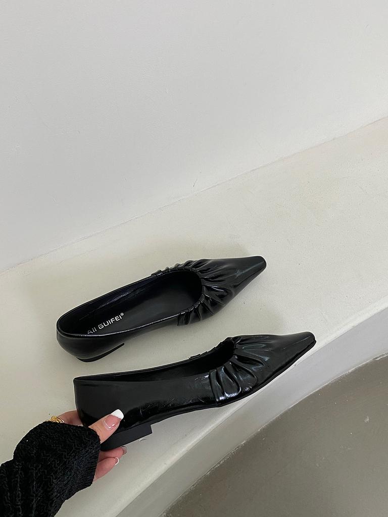 Mode Spitzschuh Damen Slipper 2024 Neuheiten Herbst Frühling Kleiderschuhe Niedrig Absatz Slip On Party Pumps Casual Kleid Größe 35-39