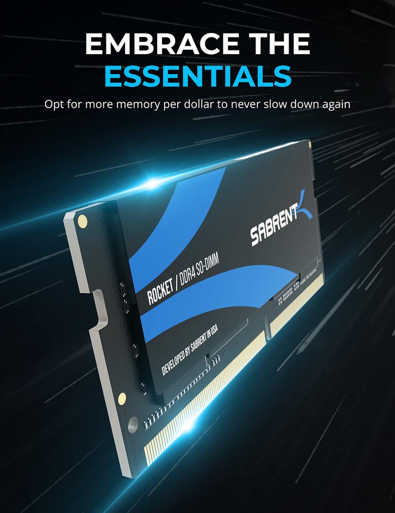 SABRENT Rocket 16GB DDR4 3200MHz Memory Module for Mini PCs SO-DIMM Laptops, Ultrabooks, (SB-DDR16)