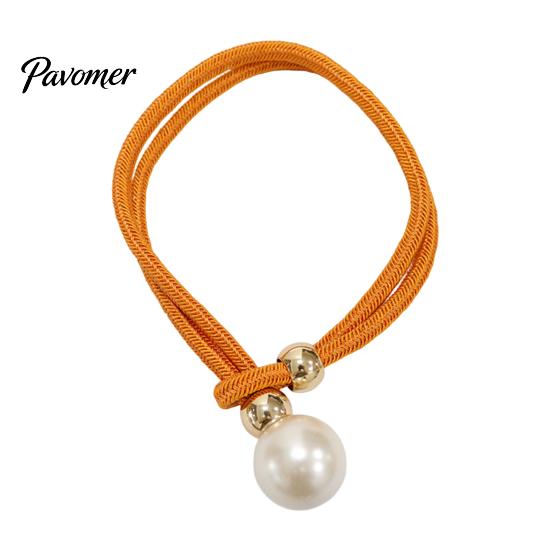 Faux Pearl Curtain Tieback 1Pc Tieback, Woven Rope Adjustable Holder, Stylish No Drill Tiebacks Bead End Draperies Holder for Living Room Bedroom