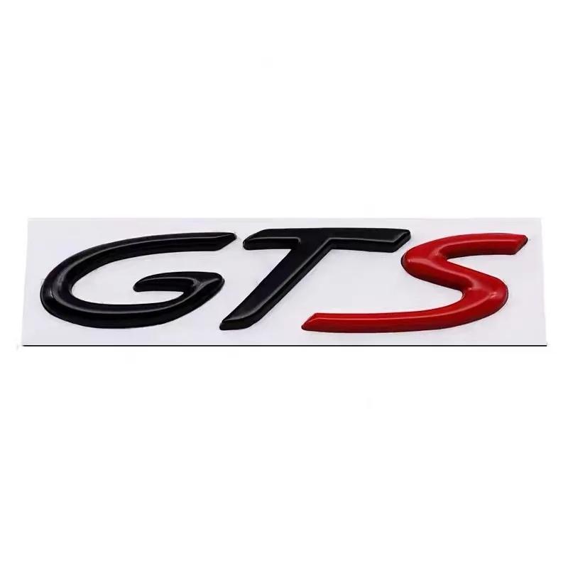 BCK2 3D ABS Metal GTS Car Stickers English Letter Car Rear Emblem Fender Side Rear Tail Trunk Badge Decal Accessories