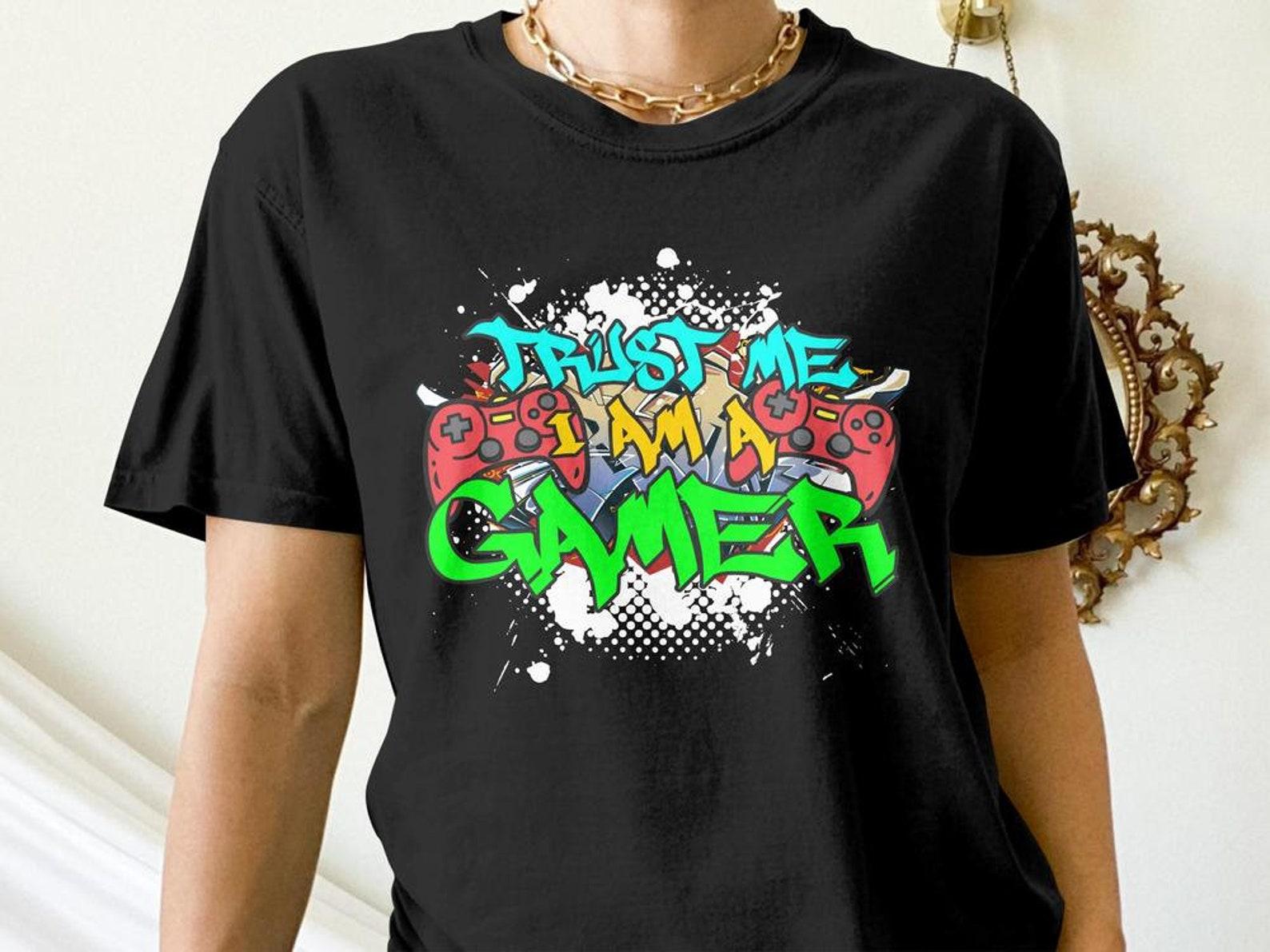 Funny Gamer Shirt, Trust Me, I am a Gamer, Funny Gaming Gift, Video Game Graffiti Tees 2XL