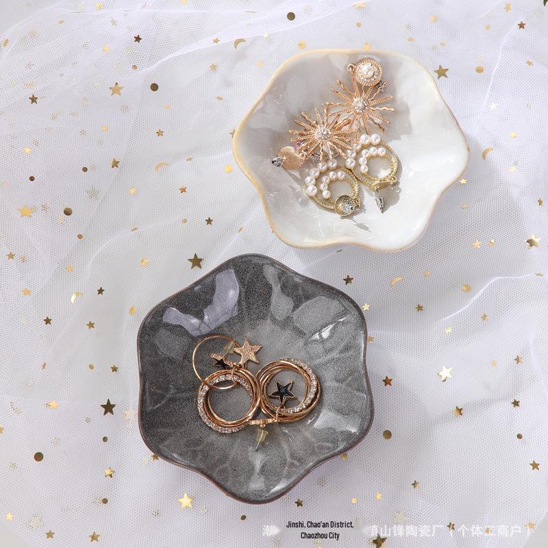 Japanese Kiln-Glaze Ceramic Jewelry Display and Sushi Sauce Dish