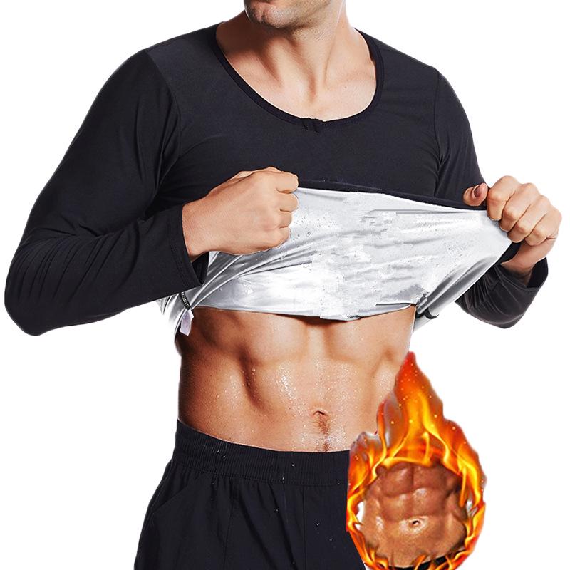 Men's Plus Size Fitness Shapewear Sweat-Inducing Short Sleeve Bodysuit