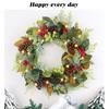 Artificial Wreath LED Light up Christmas Wreath with Pinecone for Front Door Window Yard Garden Christmas Decorations