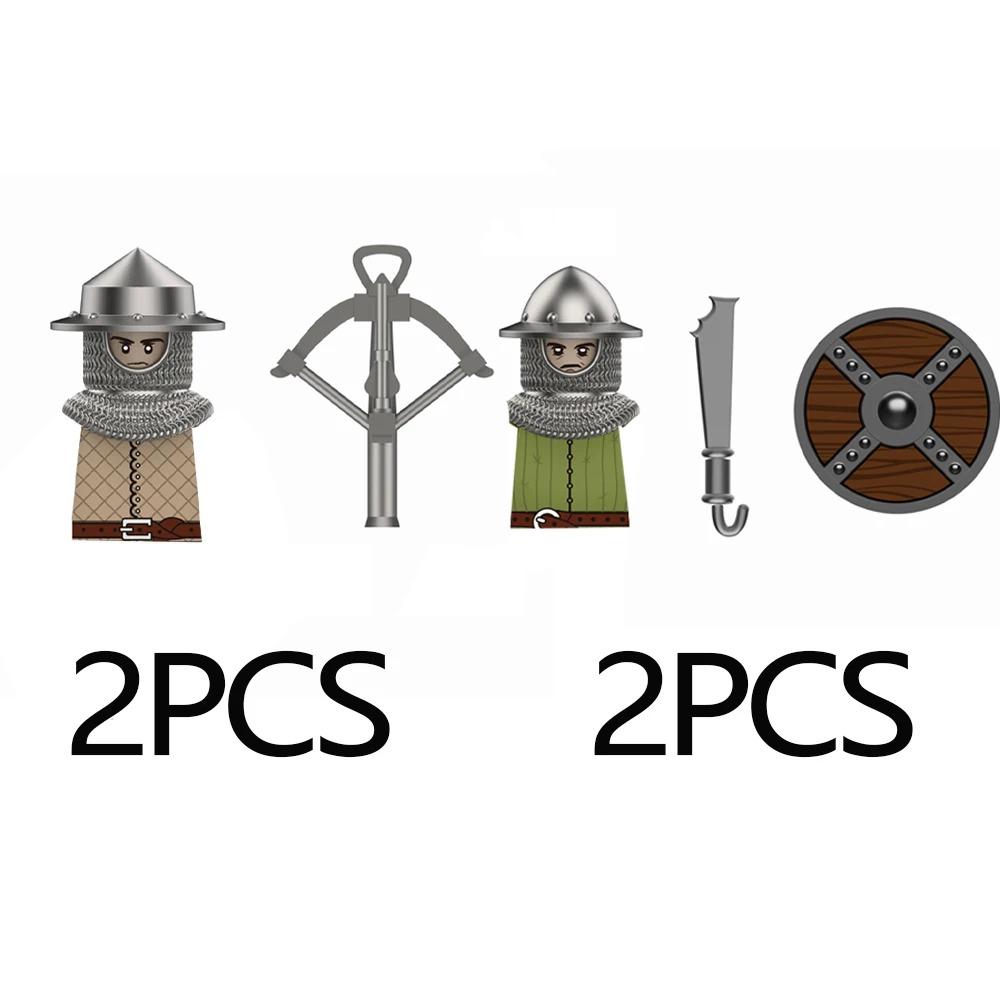 MOC Building Blocks Medieval Character Accessories Warhorses Militiamen Dragons Castles Knights Brick Gifts Toy Helmets Shields