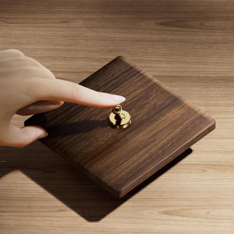 2 Gang Toggle Light Switch with Premium Brass Levers Classic Retro Style for Old House Renovation Wall Upgrade