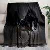 Horse Dark Blanket Suitable All Seasons Soft Comfortable Sofa Office Nap Travel Birthday Gift Christmas Present