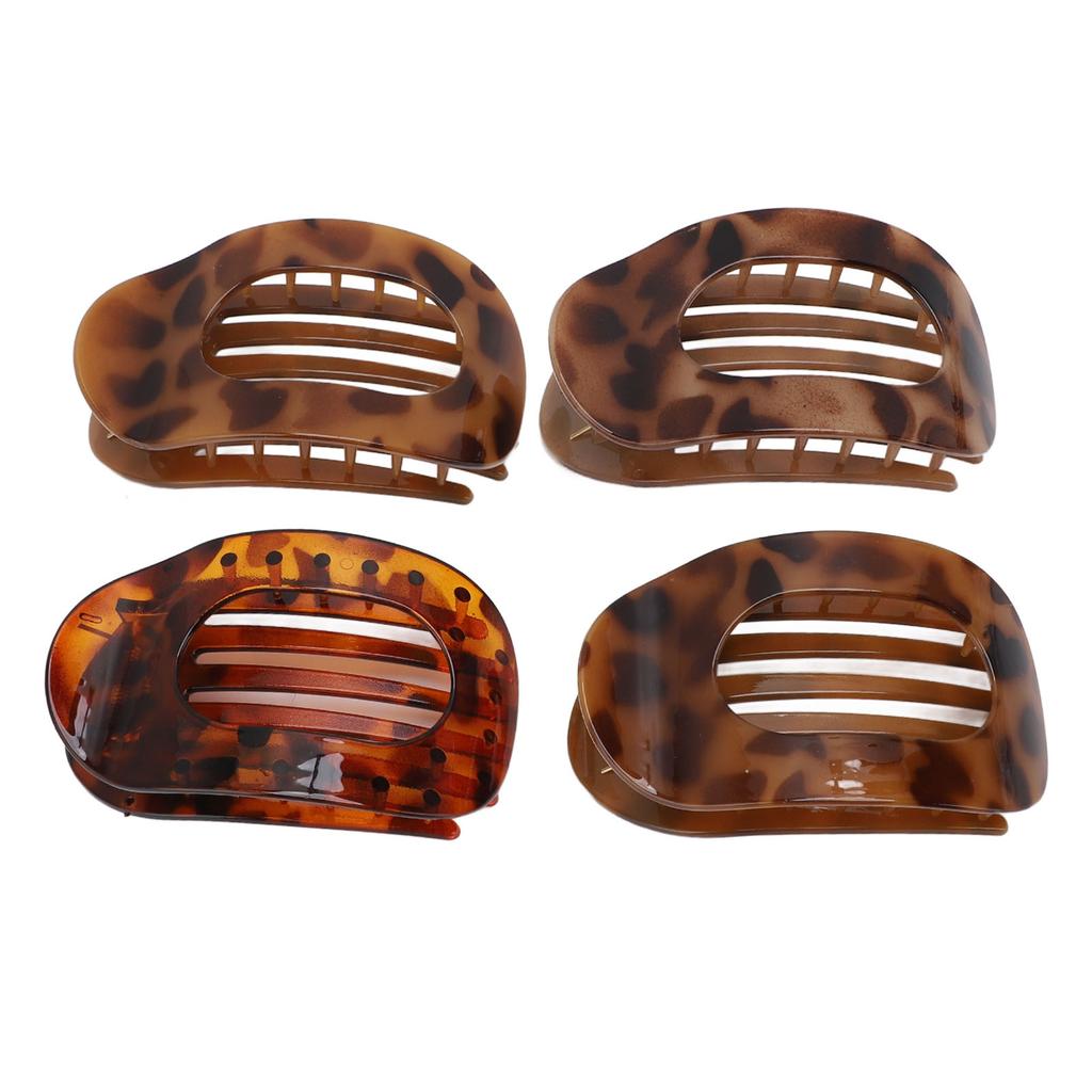 4Pcs Flat Hair Clips for Thin Thick Hair Women Girls Plastic Curved Round Lay Down Claw Clip