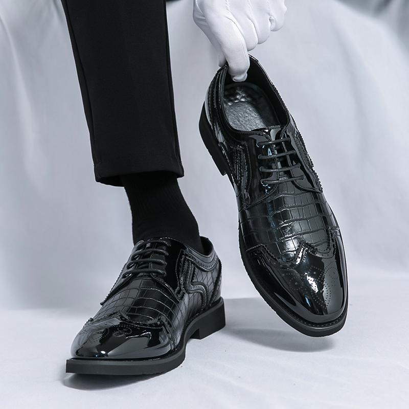 Fashion Fashion Wedding Dress Men's Formal Shoes Comfortable Platform Luxury Leather Shoes New Elegant Man Office Social Derby Shoes