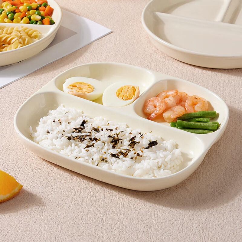 BJ Ceramic 3-Compartment Square Breakfast Plate