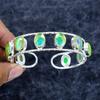 Green Triplet Opal Gemstone 925 Sterling Silver Cuff Bangle Adjustable M-3319