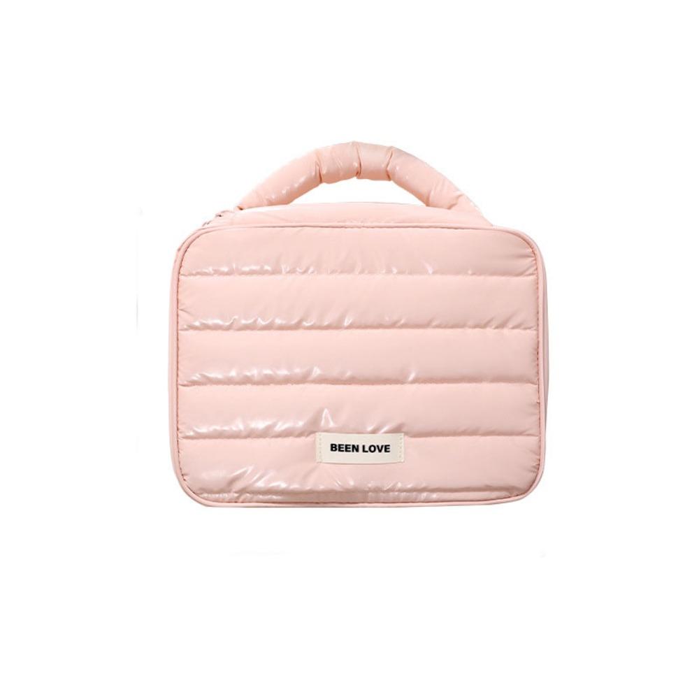 

Large Capacity Data Cable Bag Waterproof Partition Storage Digital Product Storage Bag Zipper Handbag Makeup Bag рожевий