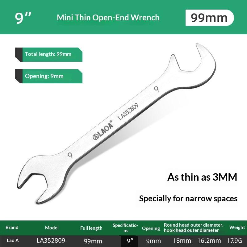 Mini Thin Double Open-End Wrench Stainless Steel Dual-Purpose Wrench 5 To 11 Mm Available Mini Dual-Purpose Wrench Set