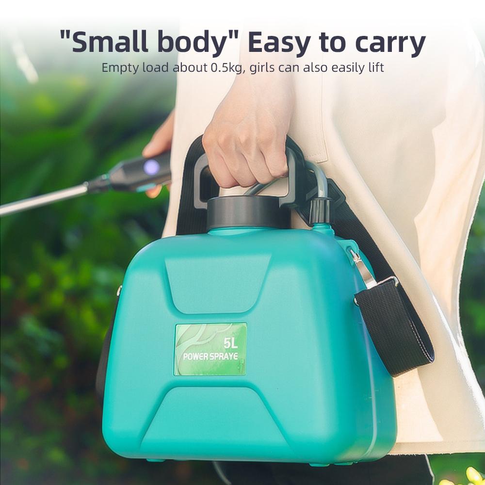 Batteriebetriebenes Sprühgerät 1,32 Gallonen/5L USB wiederaufladbares tragbares Gartensprühgerät mit Teleskop