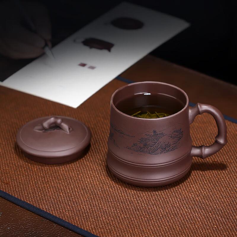 Cup, Pure Handmade Original Ore Purple Clay Bamboo Fun Cup, Kung Fu Tea Set, Men's Office Tea Steeping Cup
