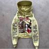 3D Digitale Print Kleurverloop Hoodie Unisex Streetwear Rits Sweatshirt Losse Pasvorm Lange Mouw
