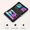 Gradient Color Nail Clippers Durable Stainless Steel Manicure Set And Pedicure Tools Including Ear Pick And Travel Case Gifts