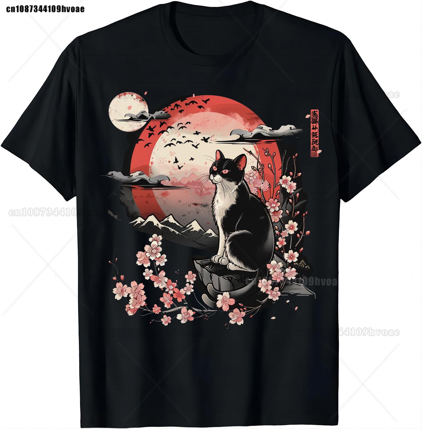 Kawaii Cat Anime Japanese Retro Men Women Kids Funny Cat TShirt  Graphic T Shirts Top  Shirts for Women  Camisetas - Men s Su... S разноцветный