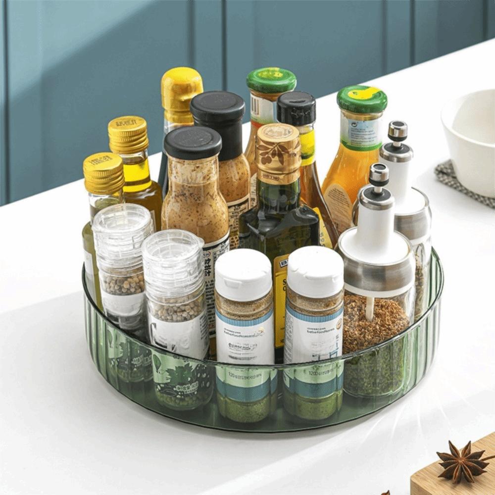 Turntable Kitchen Seasoning Organizer Round Spice Rack 360 Degree Seasoning Rotating Tray  Drinks