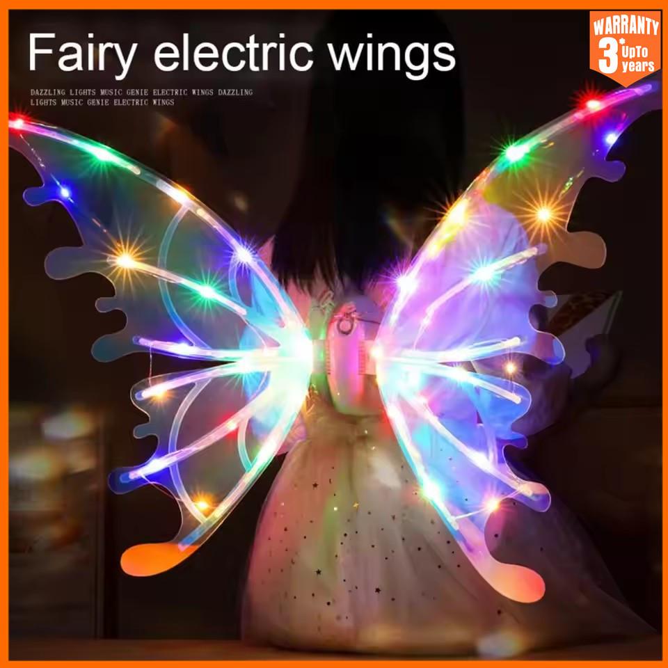 Electrical Butterfly Wings Toy With Music Lights Elf Wings Glowing Shiny Dress Up Moving Fairy Wings For Kids Girls Gift