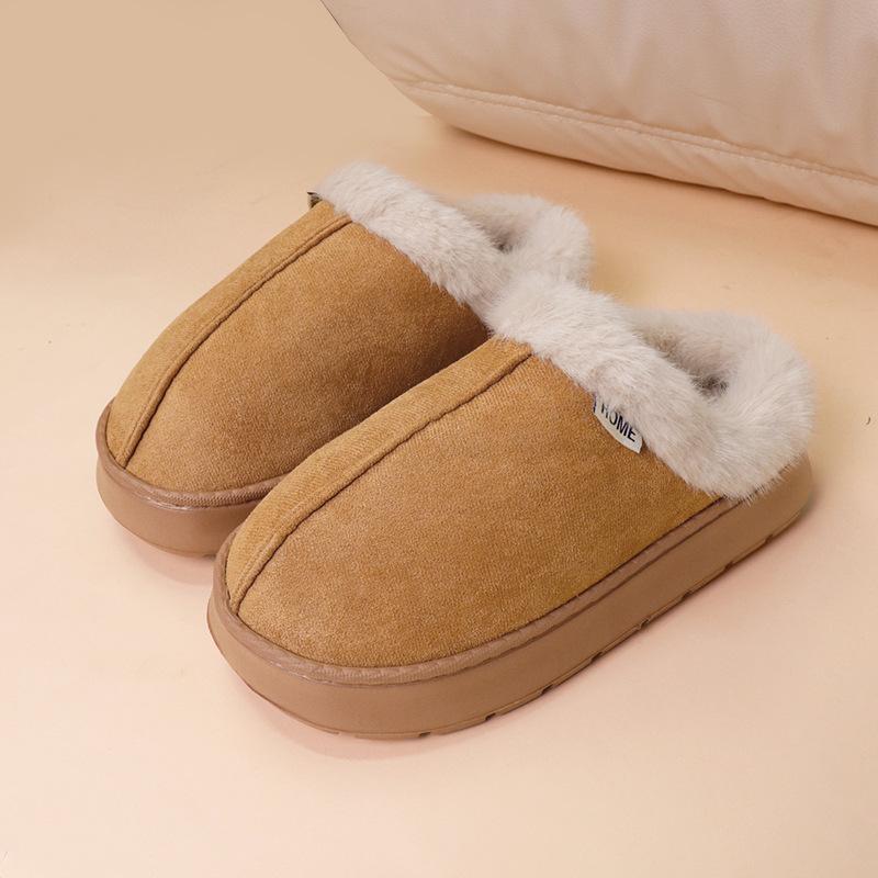 2025 new home thermal cotton slippers autumn and winter plush indoor winter thick-bottomed home slippers