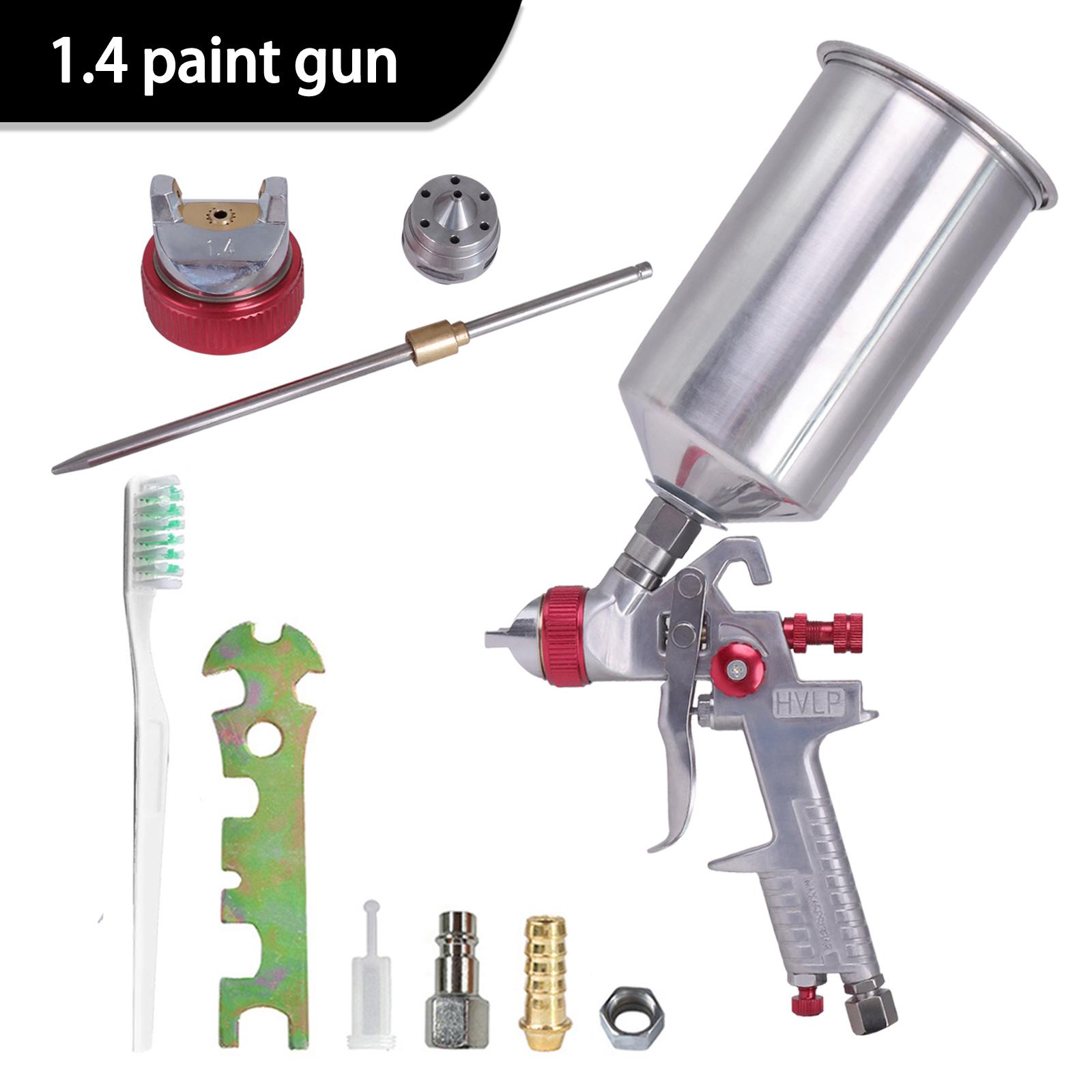 

Professional HVLP Air Spray Gun Paint Sprayer 1000ML Gravity Feed Airbrush Kit For Car Furniture Painting - Red H827