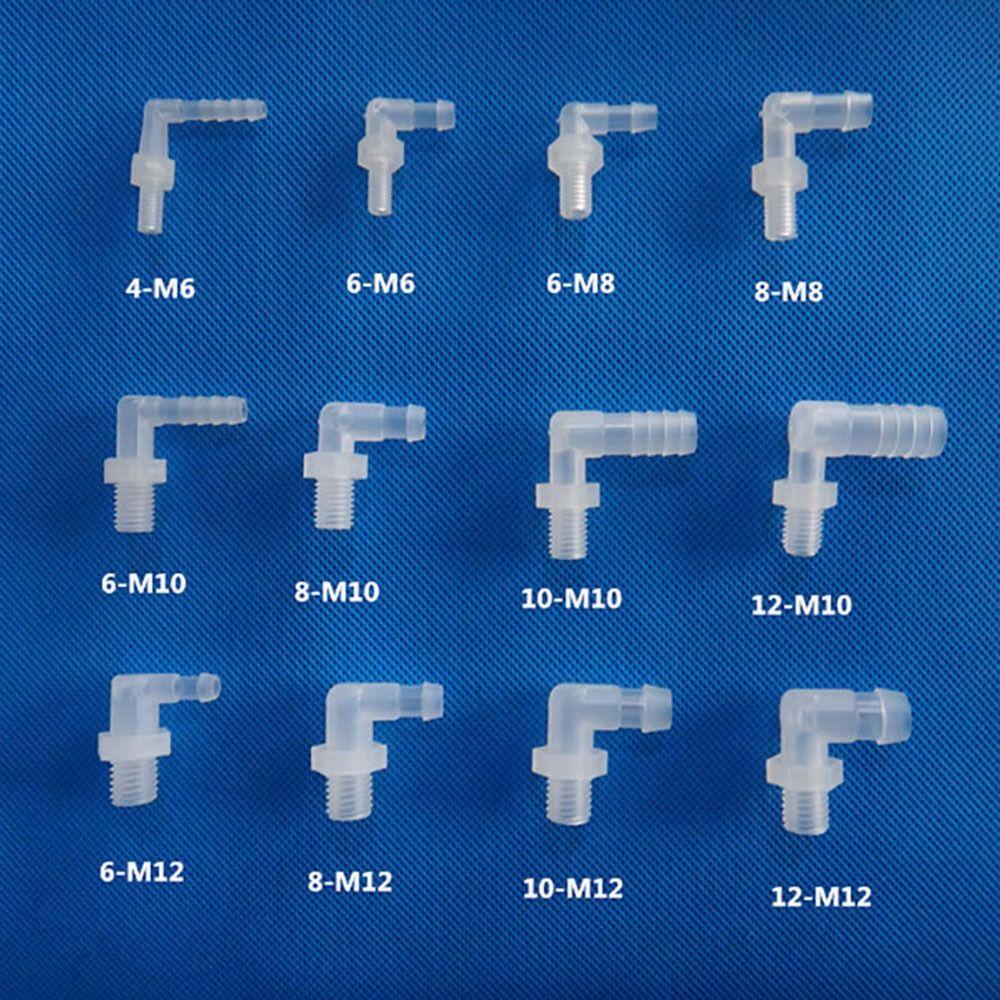 10Pcs M6-M12 To 4-12mm Pagoda Elbow Connector Plastic Hose Fittings  for Aquarium Fish Tank Fittings