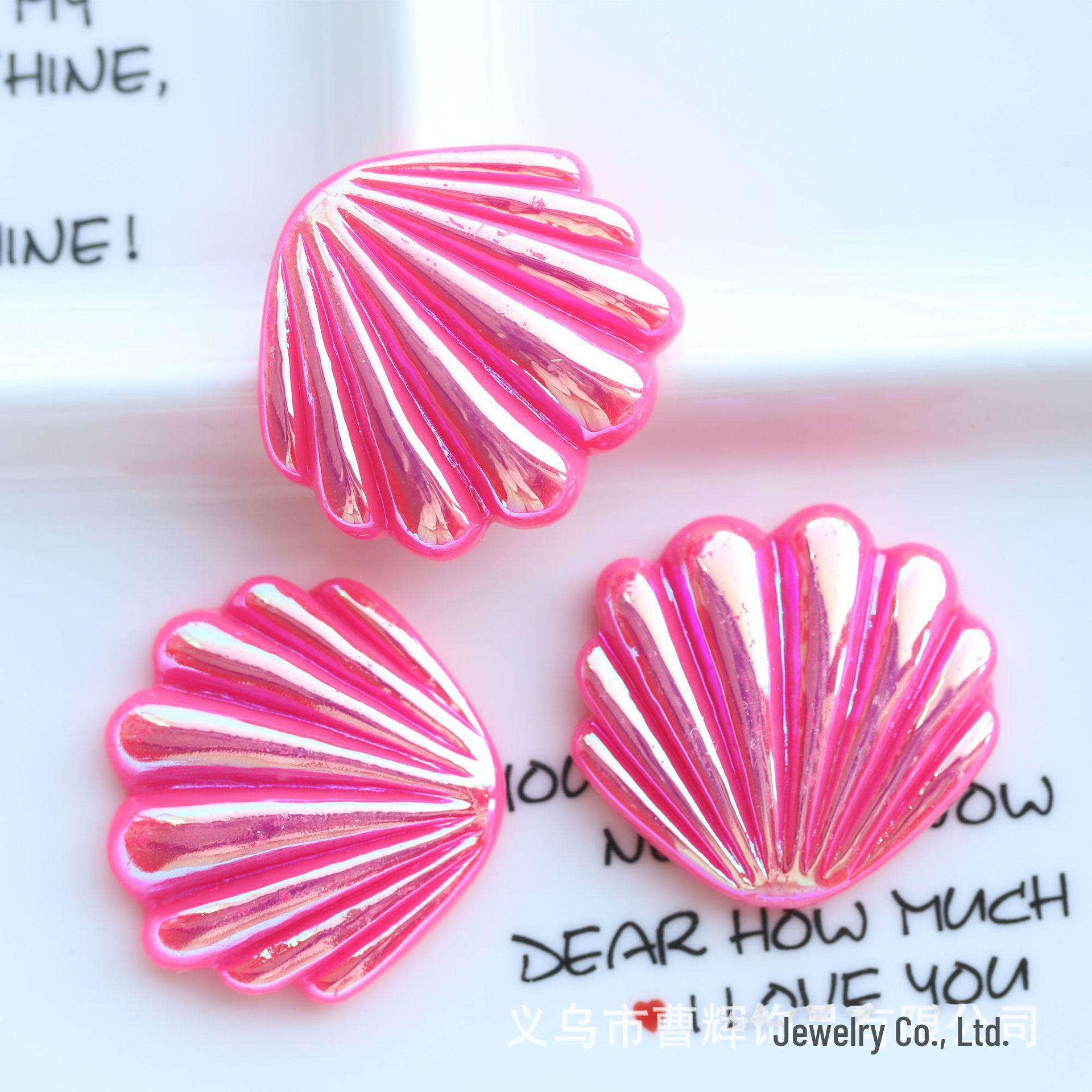 

Colorful Resin Electroplated Shell DIY Mobile Case & Jewelry Accessories 4.0cm x 3.8cm рожевий червоний колір