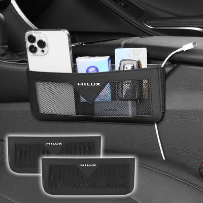 Car Storage Pockets for Hilux 120 Adhesive Type with Logo Compatible with Hilux 120 Z Side Small Item Console Seat Back Boxes Easy To Suitable for