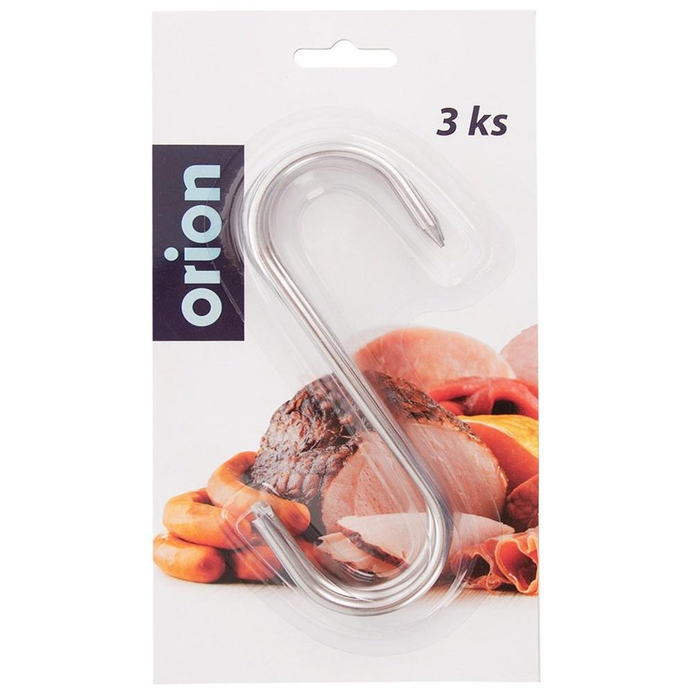 Orion Set of 3 Stainless Steel S-Shaped Smoking Hooks, 13.5 x 9 cm
