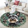 Tappeto Rotondo Schnauzer, Tappeto per Soggiorno Camera da Letto Divano Sala Giochi Decorazione, Tappetino Antiscivolo