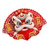 Spring Festival Fan Shaped Lion Dance Door Decoration 33x50cm Multifunctional Flocked Fabric for Festival Party Supplies