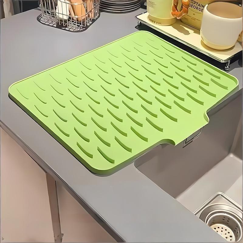Silicone Drain Mat For Sink Kitchen Fruit And Vegetable Dish Draining Drying Mat Household Countertop Heat Insulation Mat