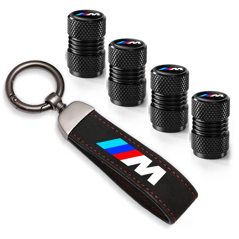 MLKQ6 4Pcs Car Wheel Tire Valve Caps Air Stem Covers Accessories For BMW 50th F12 F13 F30 E60 E65 E66 E63 F01 F02 X1 X3 4 5 6 7 Series