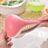 Translucent Silicone Soup Spoons Flexible Scoop Spoons Heat-Resistant Soup Ladle Long Handle Round Spoons Non-Stick Kitchen Tool