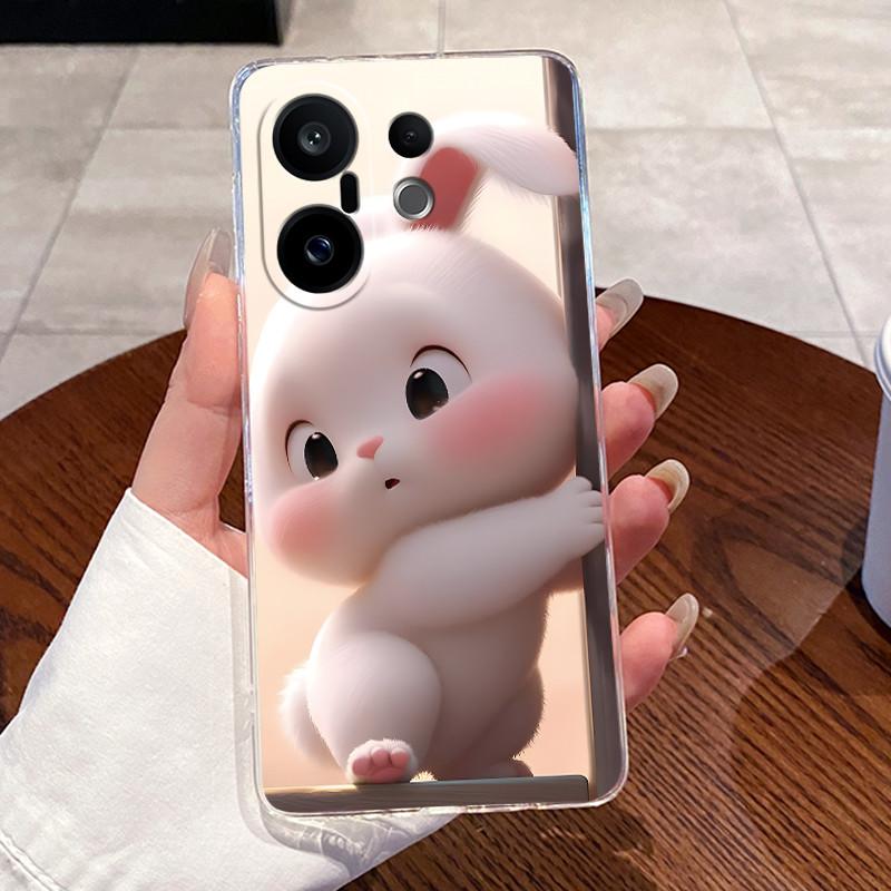 Gele-Hülle für VIVO X200 FE Hülle Vivo S30 Pro Mini Fundas Klare Silikon-Weich-TPU-Abdeckung Niedliche Katze Hase Herz Schutzhülle