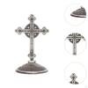 Cross Figurine Religious Art Piece Zinc Alloy Tabletop Decoration for Home And Office