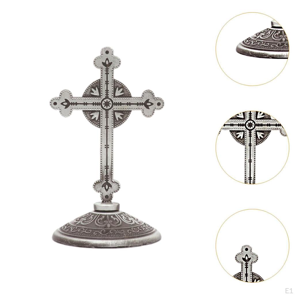 Cross Figurine Religious Art Piece Zinc Alloy Tabletop Decoration for Home And Office
