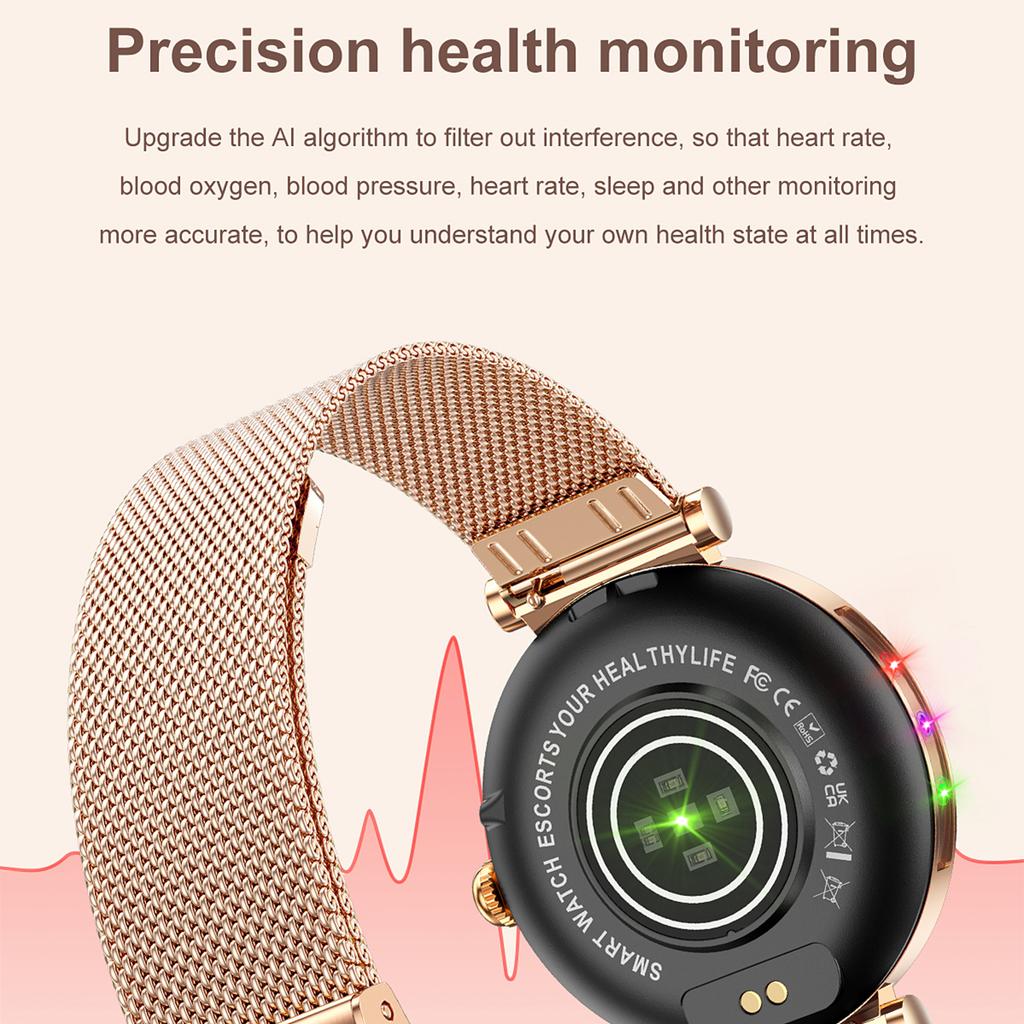 CF37 Women Smart Watch Menstrual Cycle Reminder Health Monitoring Bluetooth-compatible Call Smart Bracelet, Steel Strap