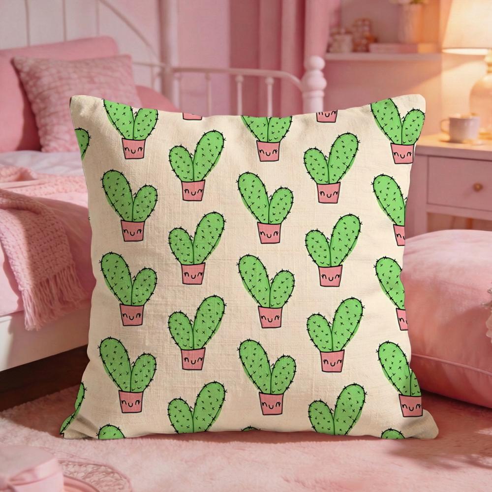 PlantcactusS Cushion Cover Premium Comfort Reversible Pillow Cove Two in One Design for Any Room Car Interior