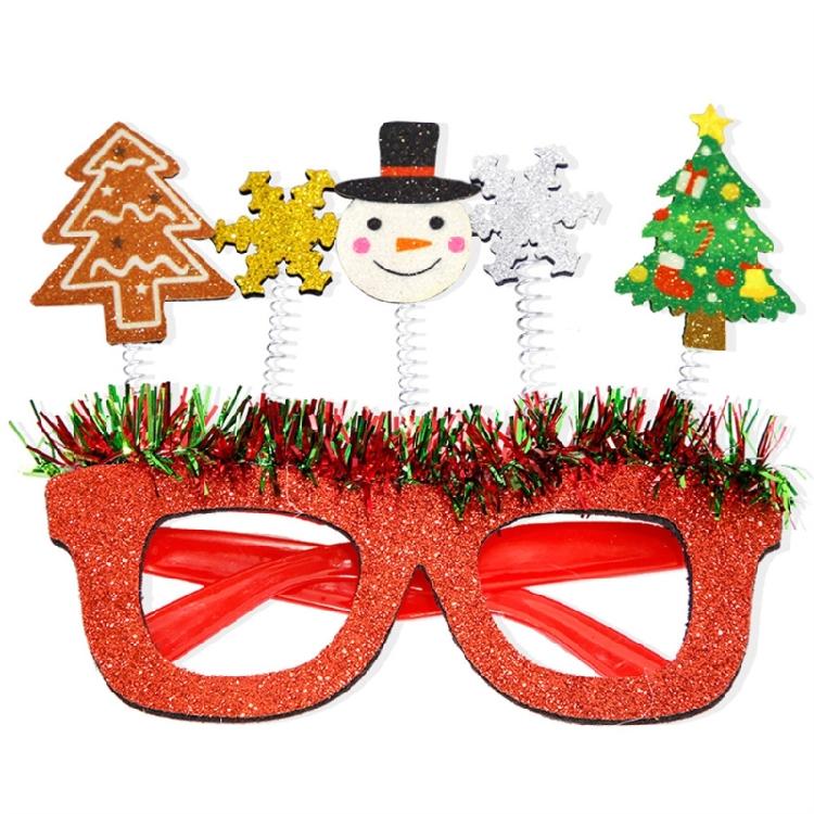 Óculos de Natal com Glitter para Festas Óculos Engraçados Padrão Adorável para Maquilhagem de Festa