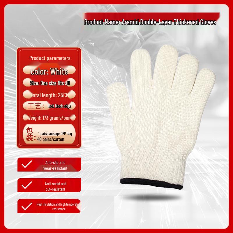 

Двухслойные арамидные термостойкие перчатки с защитой от порезов для духовки и промышленного использования