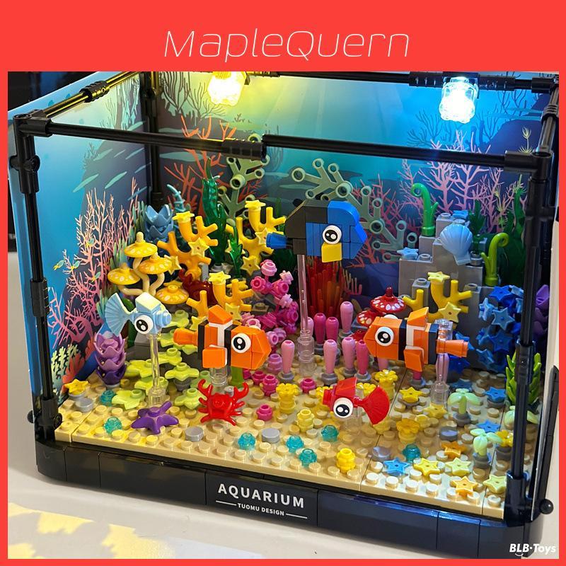 Stavebnice Clown Fish Coral Ecosystem s osvětlením pro DIY dekoraci akvária a vzdělávací hru
