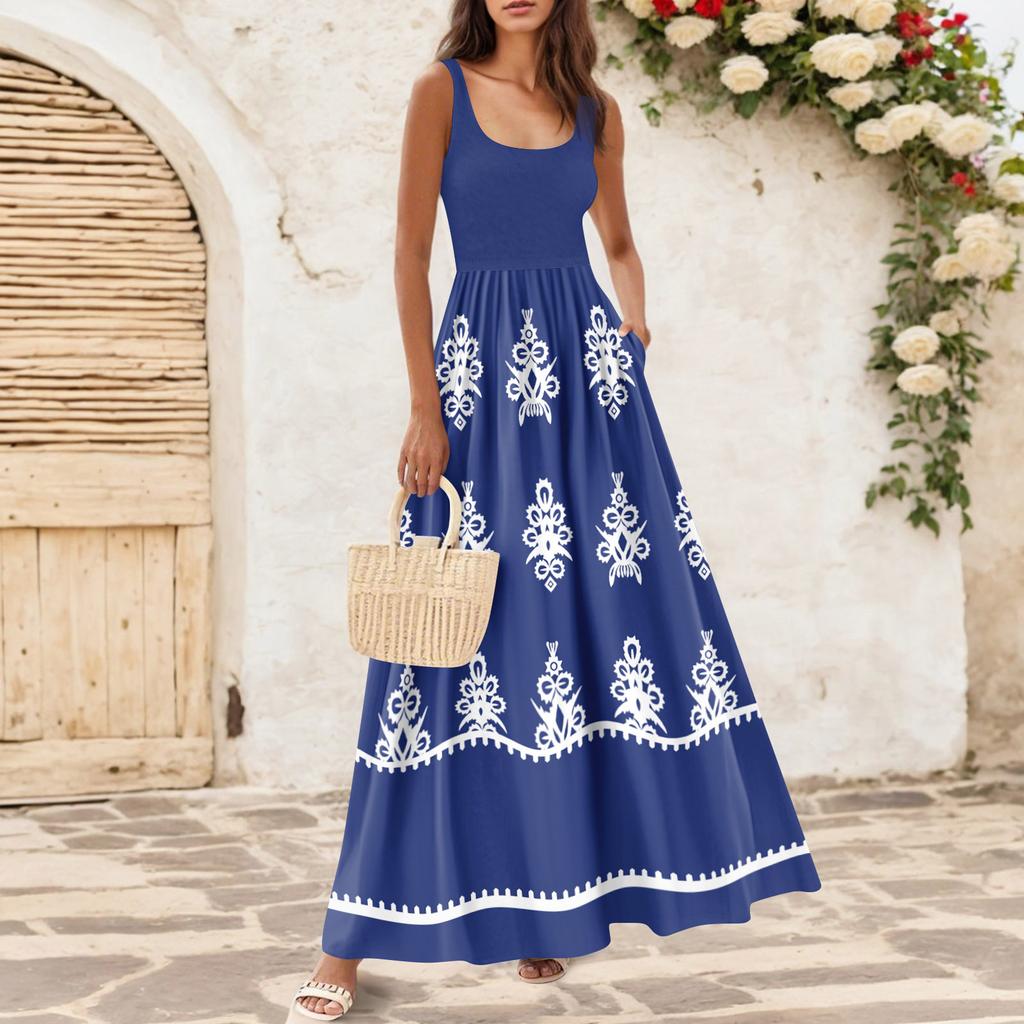 Women's Flowing Dresses Women's Summer Dresses Casual  Long Dresses Cute Floral Long Dresses