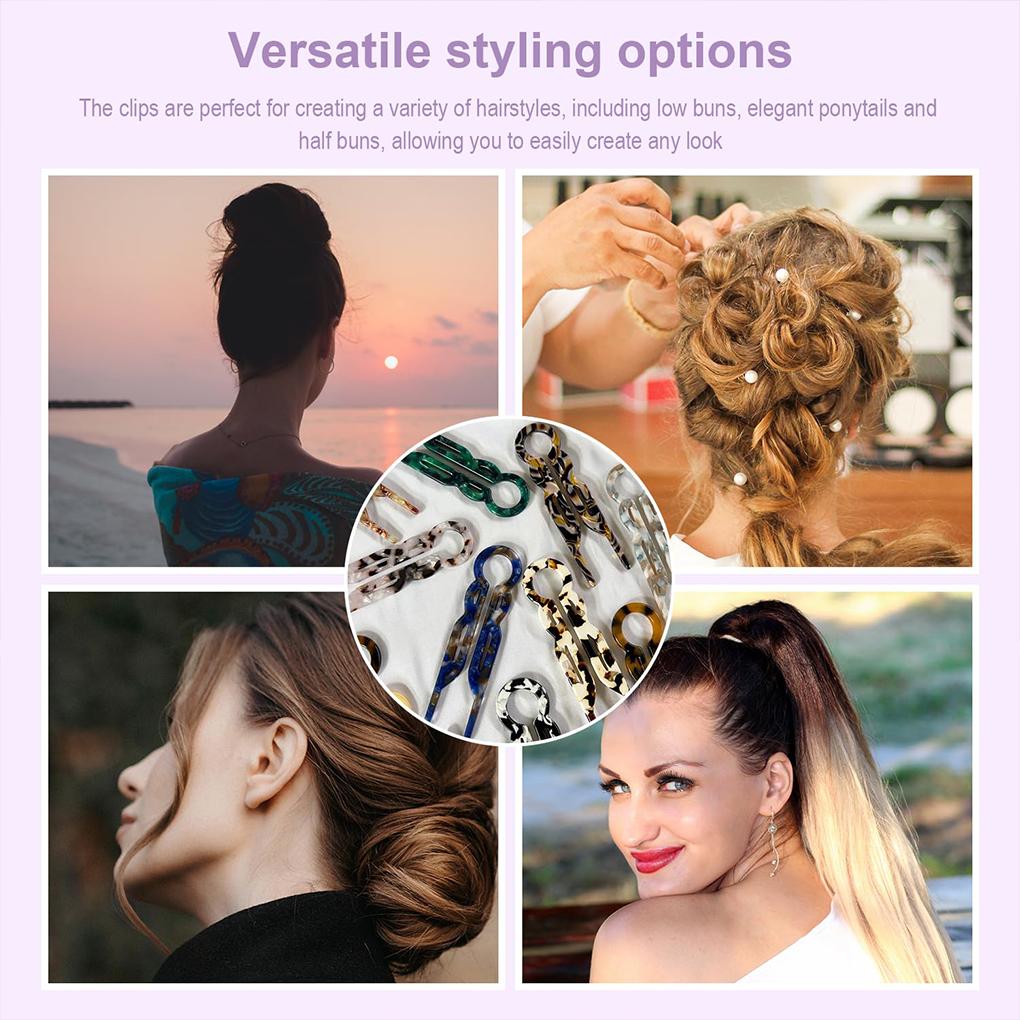 2PCS U-Shaped Hair Fork Fashion Hairpin Acetate Meatball Head Hairclip Fshion Design Bun Sweet Hair Styling Tools for Women Girl