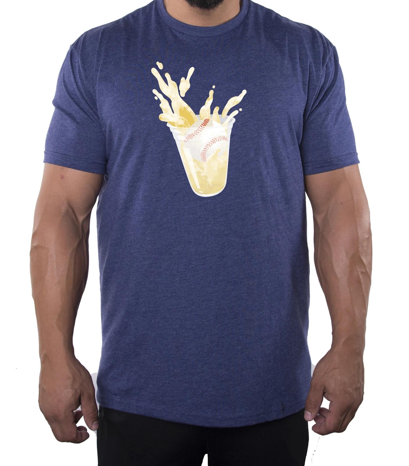 Baseball Beer Splash Tee, Sports T-Shirts Men s baseball T-Shirts 4XL
