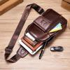 New Men's bag luxury large capacity chest bag for mobile phones and iPads, leather brand shoulder bag for travel