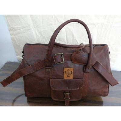 Leather Bag Triangle Duffle Travel Gym Weekend Overnight Men's Genuine Leather