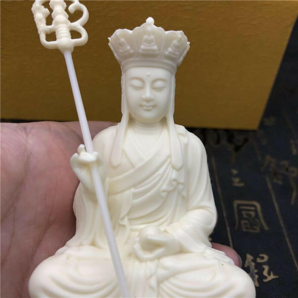 11.5cm Tibet Buddhism Carving Ksitigarbha Bodhisattva Statue Buddha Figurines
